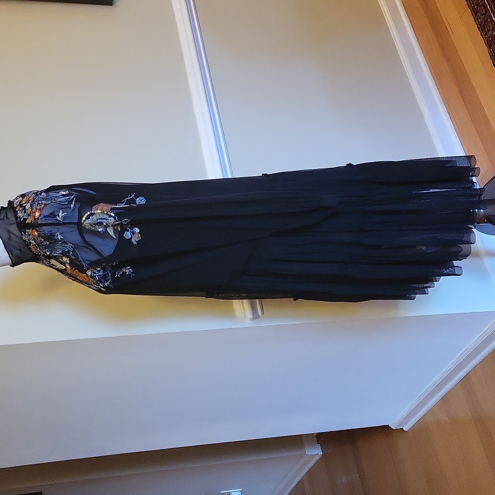 Free People Black Floral Embroidered Midi Dress - Picture 6 of 16